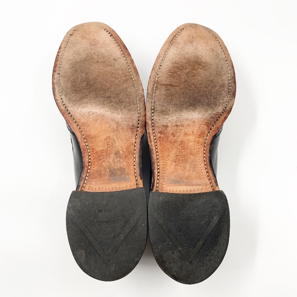 *SOLD* Allen Edmonds Bridgeton Mens Size 9 Shoes Loafers Black Leather Kiltie - Picture 12 of 14